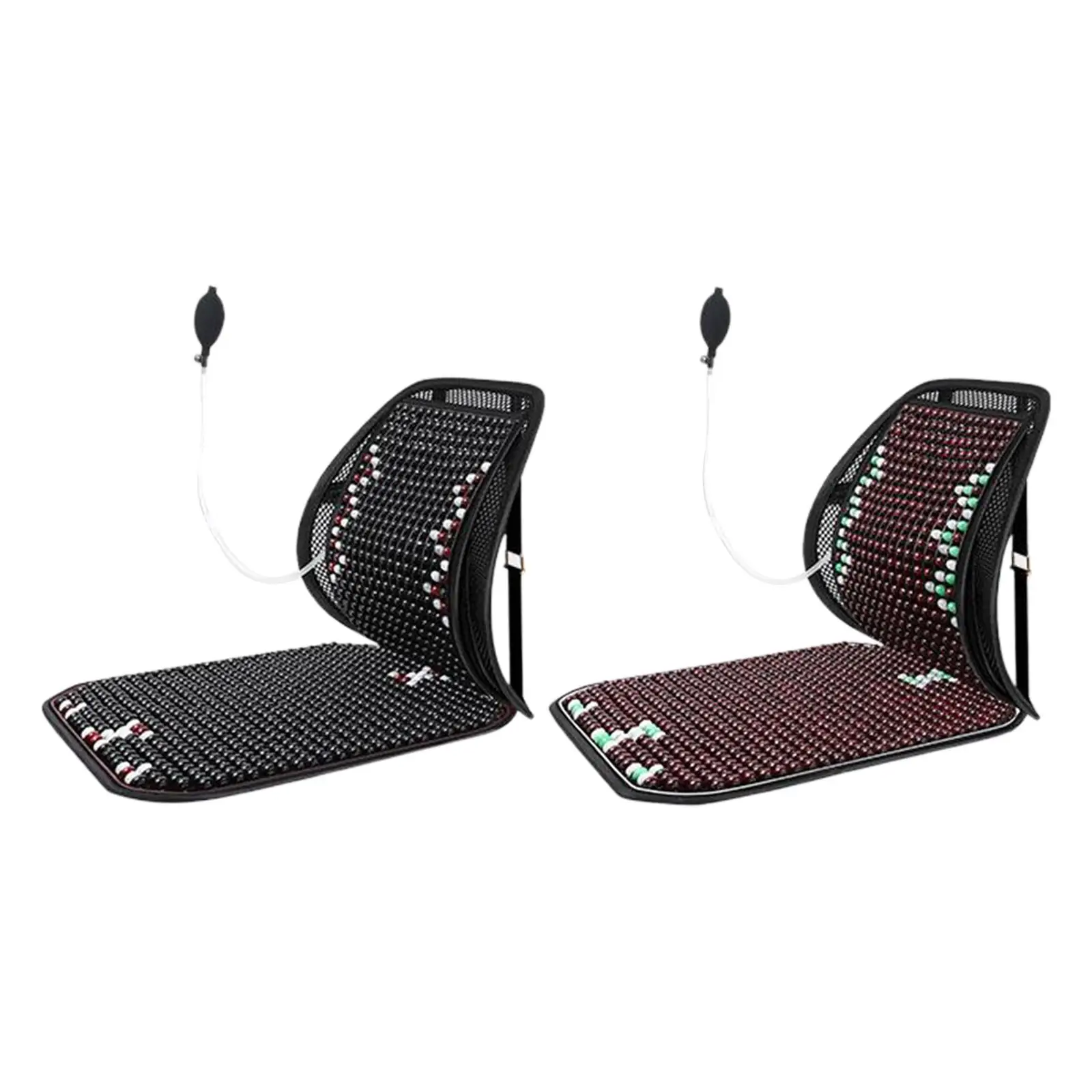 Wood Bead Automotive Seat Covers Massage Cushion Air Inflation Design Exquisite Workmanship Sturdy Breathable Mesh Anti Slip