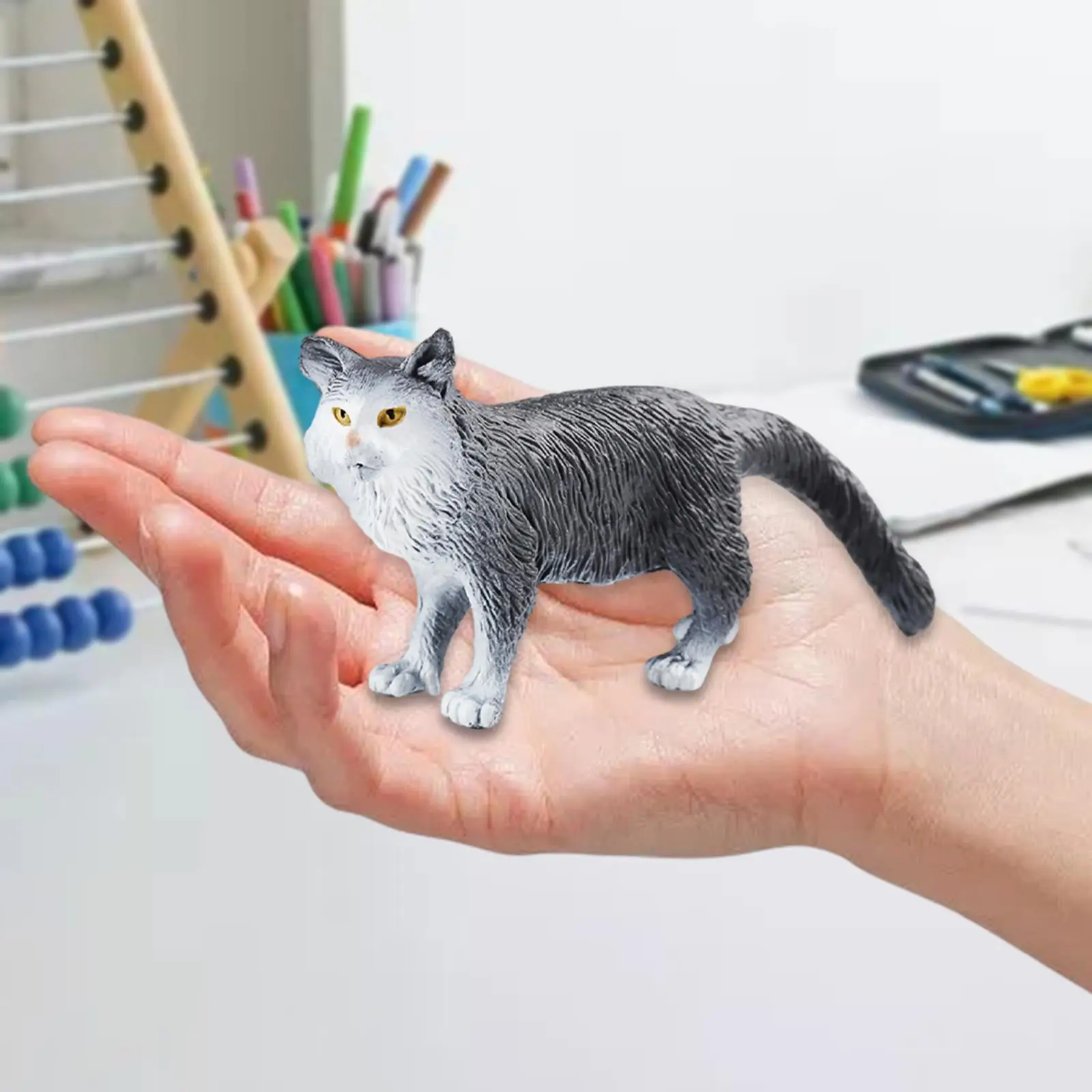 Simulation Realistic Animals Model Toys Collection Miniature Cats Figure for Birthday Gift Decor Cake Topper Party Favor