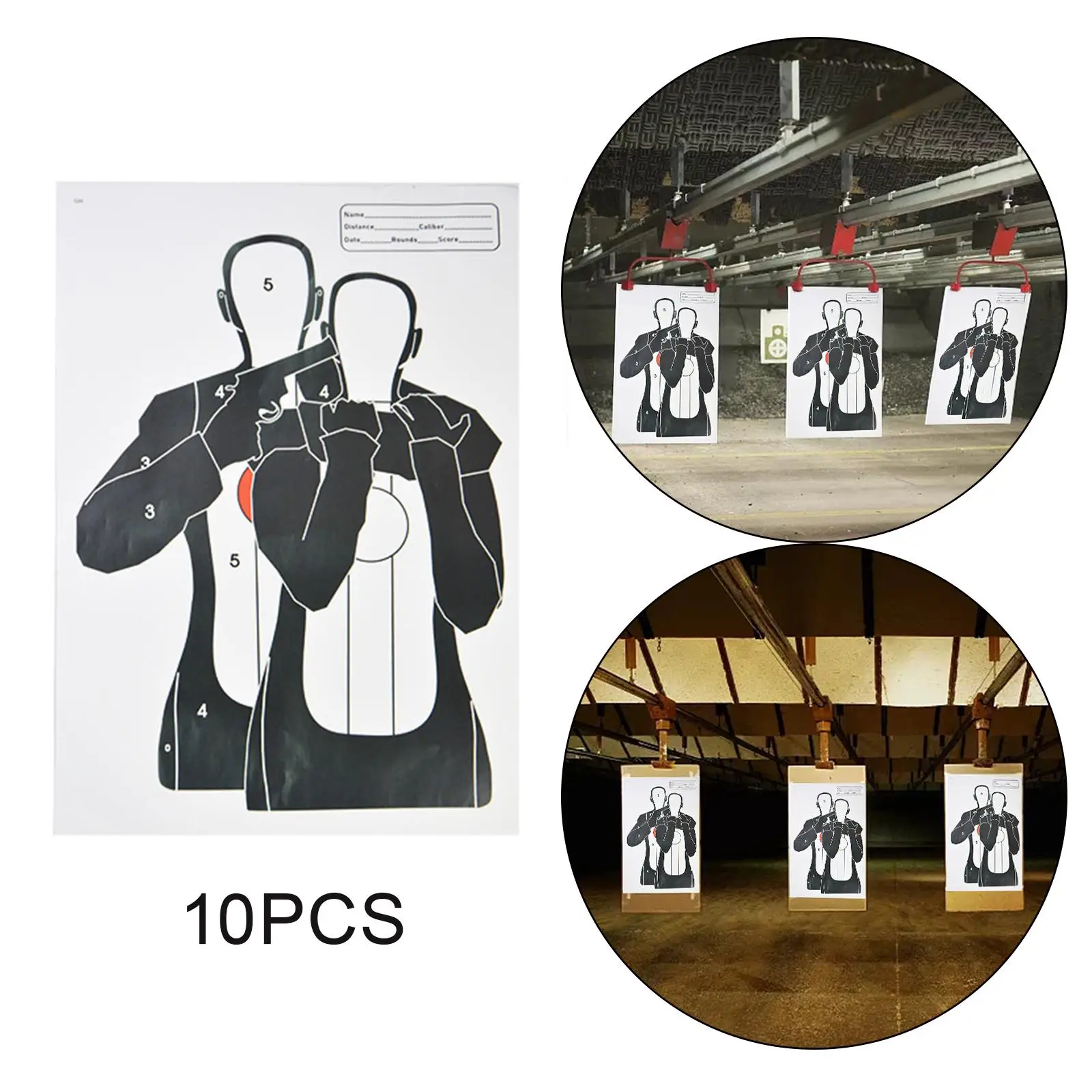 10 Sheets Paper Shooting Target Indoor Outdoor Fun Targets 12