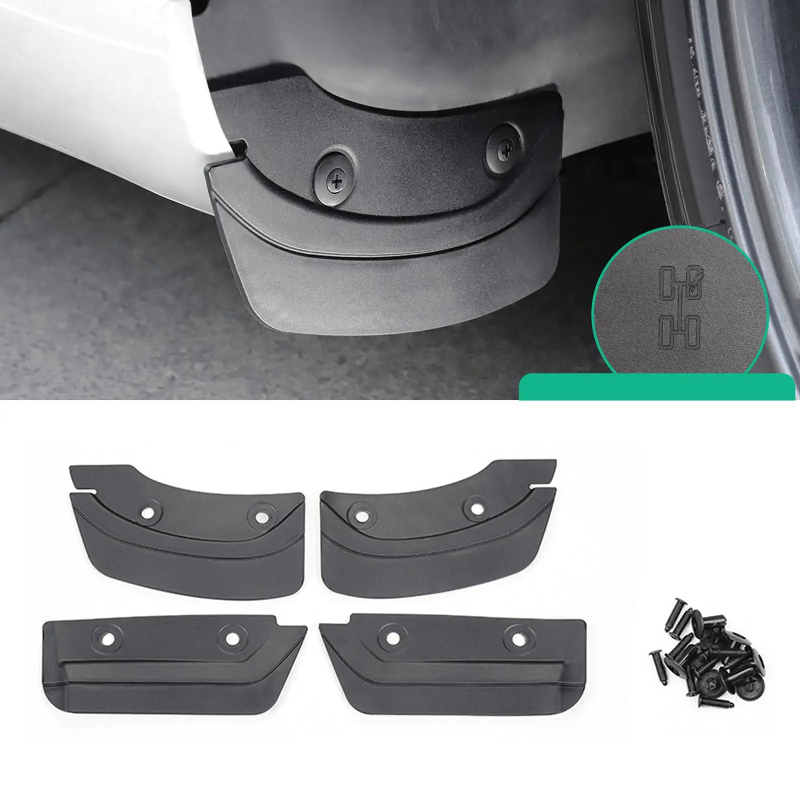 Car Mud Flaps Sediment Protection Replacement Tire Protector Mudguard Mudflaps for Tesla Model 3 Easy Installation