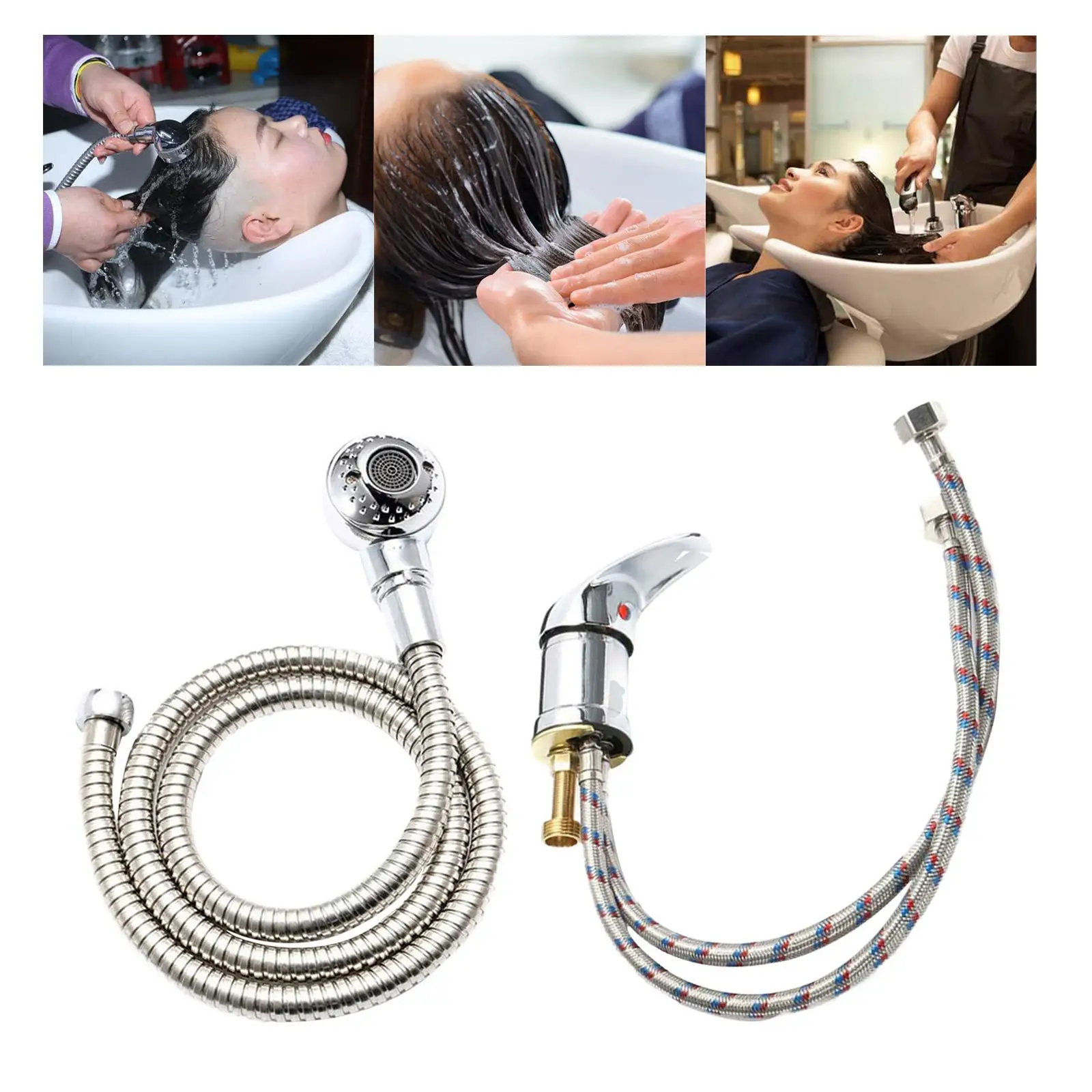 Mixer Tap Bath Sink Faucet Spray Hose Push on Washing Hairdresser