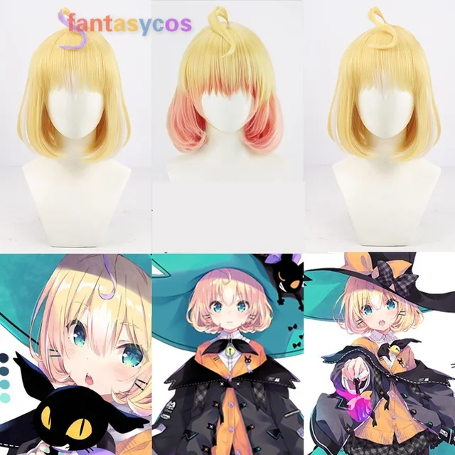 Youtuber Nijisanji Millie Parfait Cosplay Wig Ethyria Black Cat