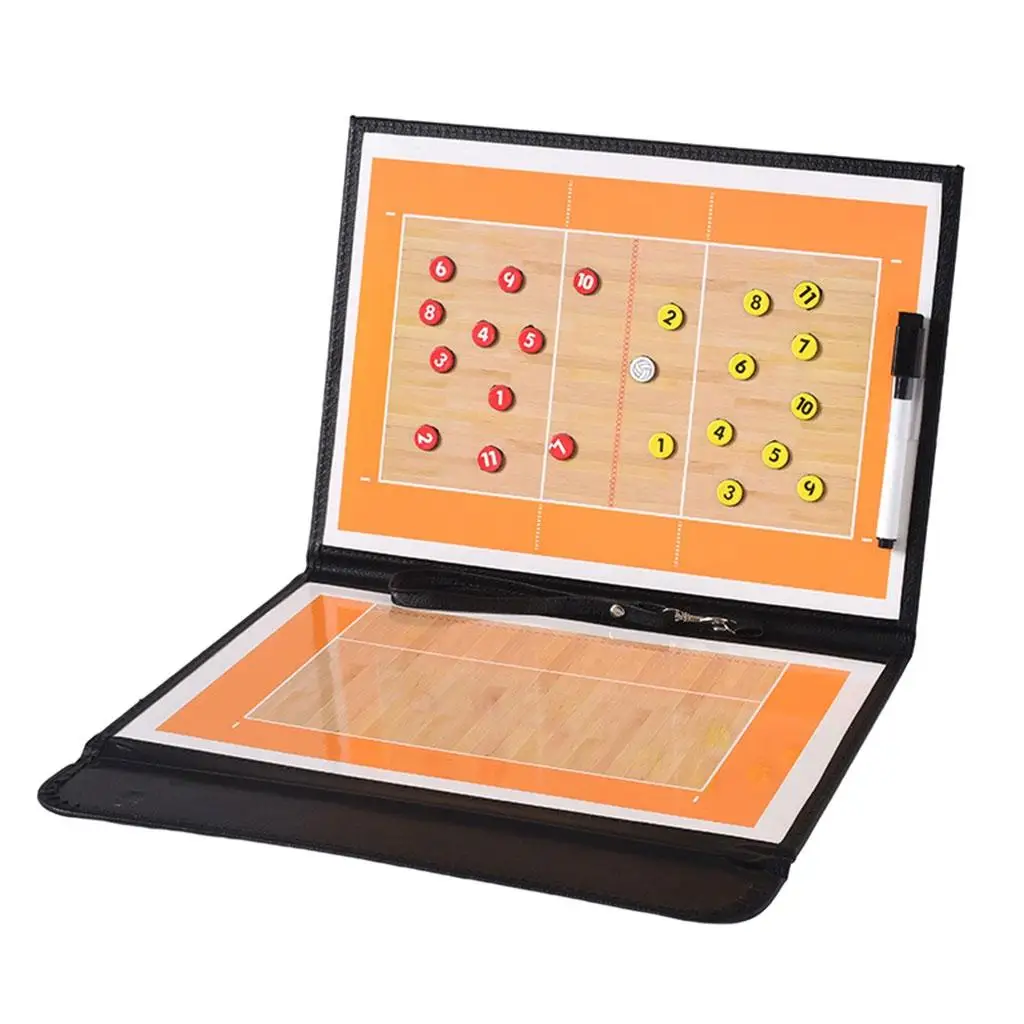 Foldable 2-Sided Volleyball Coaching Clipboard Kit with  Portable Sports  Equipment