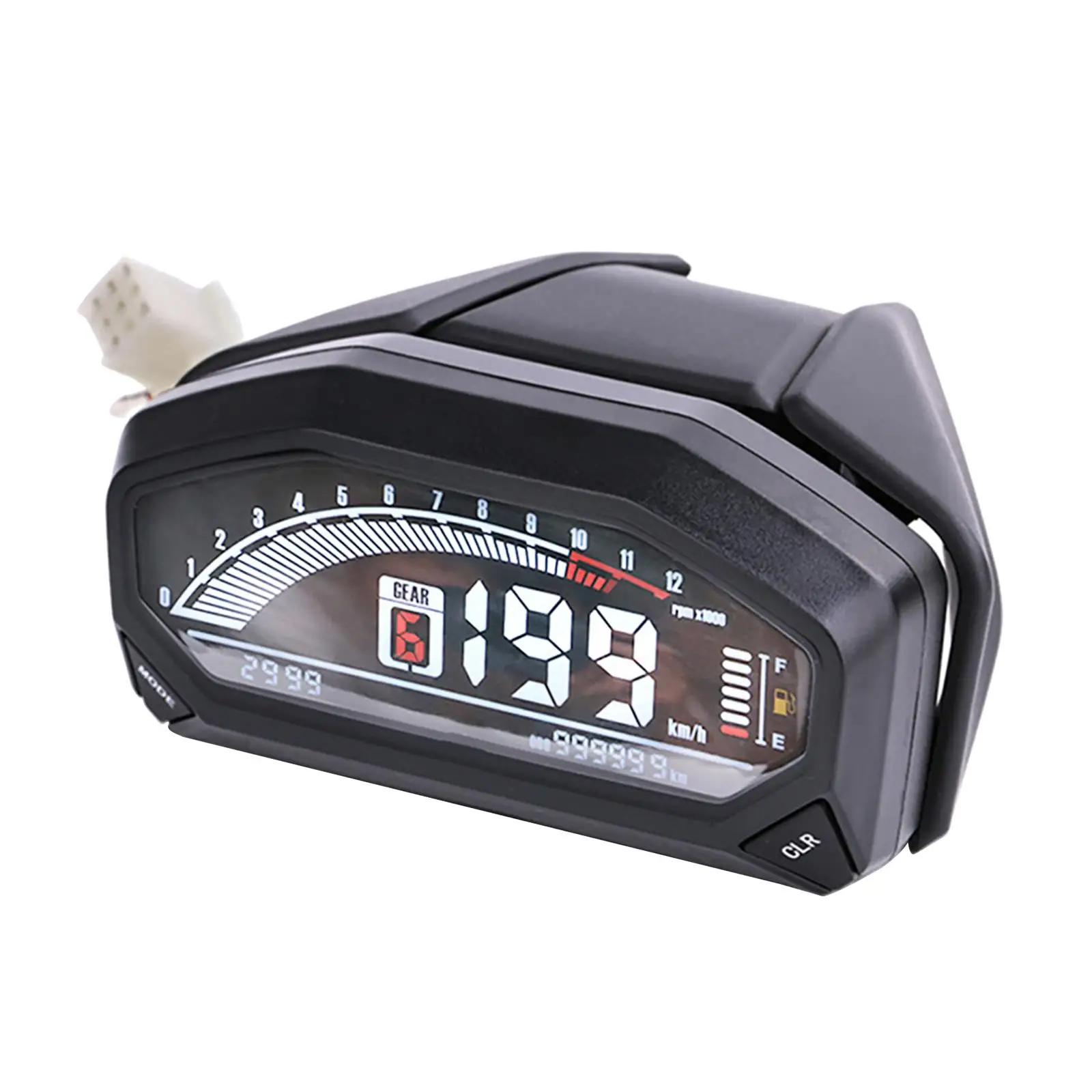 Motorcycle LCD Speedometer Digital Odometer 199KM/H 1200RPM Gauge Meter