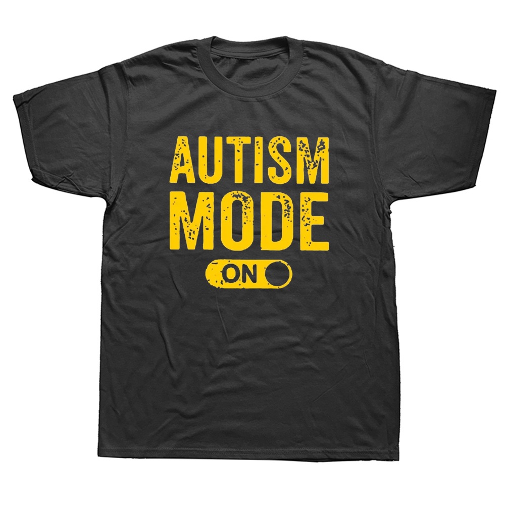 Lustig gemacht beste Autismus-Modus auf T-Shirts Grafik Baumwolle Streetwear Kurzarm Geburtstagsgeschenke Bewusstsein T-Shirt Herrenbekleidung – Detail 2