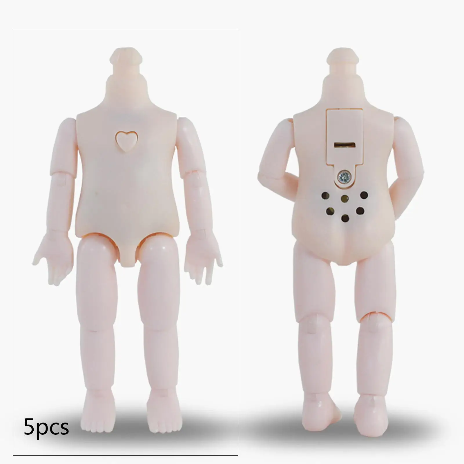 5 Pieces Doll Nude Body 6.3inch 13 Joints Movable Dolls Making Parts Excellent Workmanship Flexible Without Head Gifts
