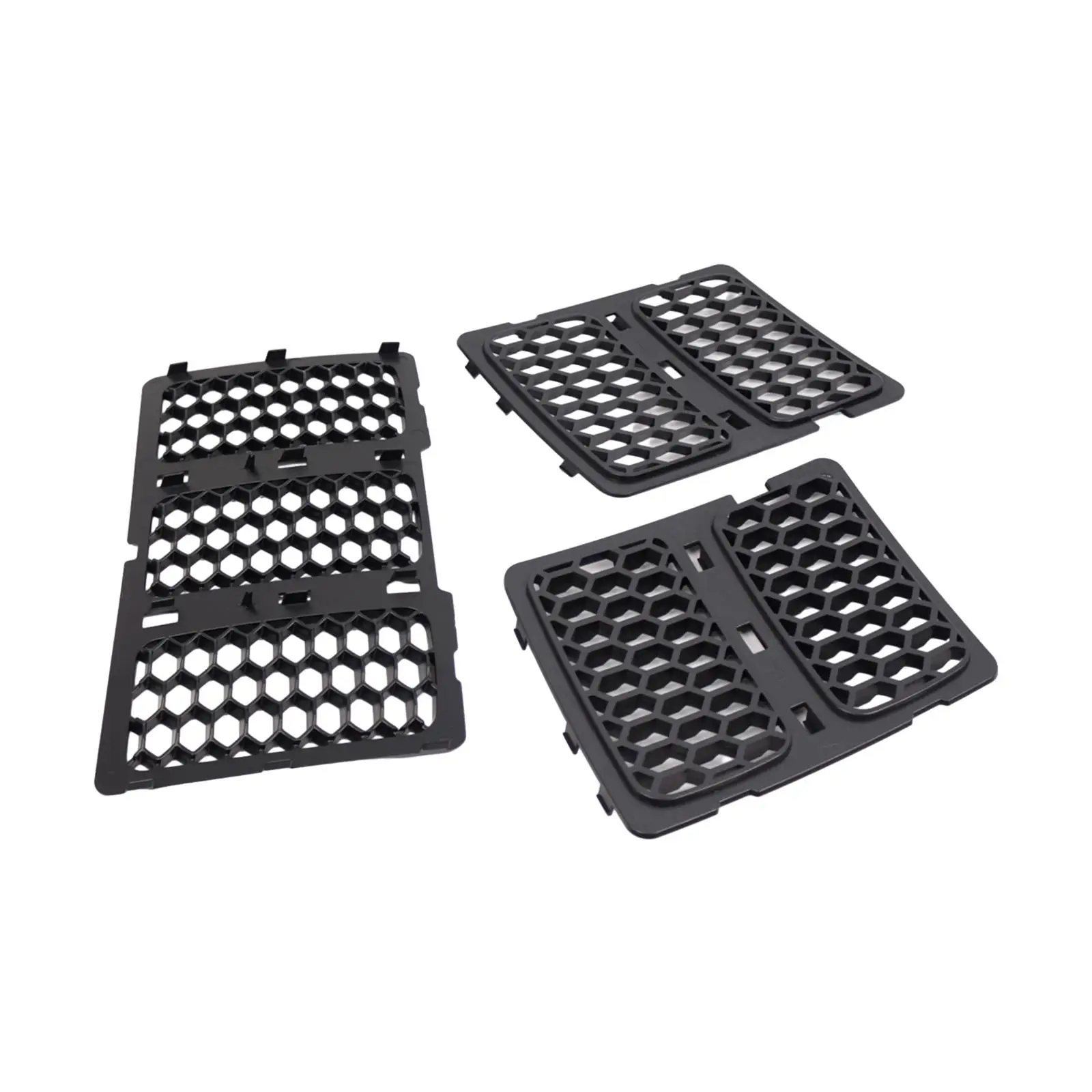 3 Pieces Honeycomb Grille Inserts Mesh Grill Durable 68143073AC Black Directly Replace Easy Installation Accessories