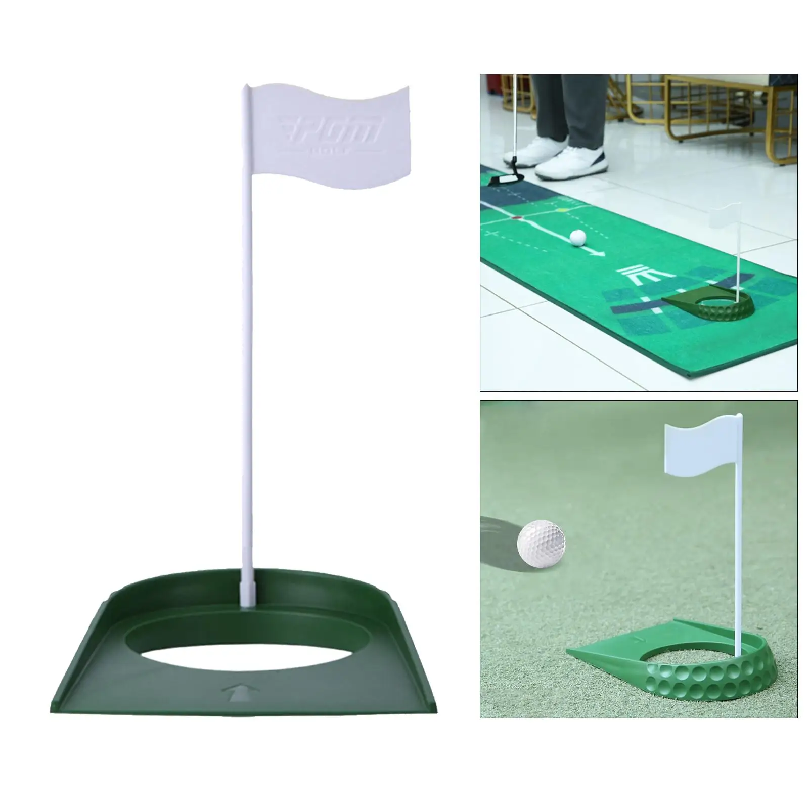 Golf Putter Green Hole Cup Flagpole Hole for Home Yard Indoor Outdoor