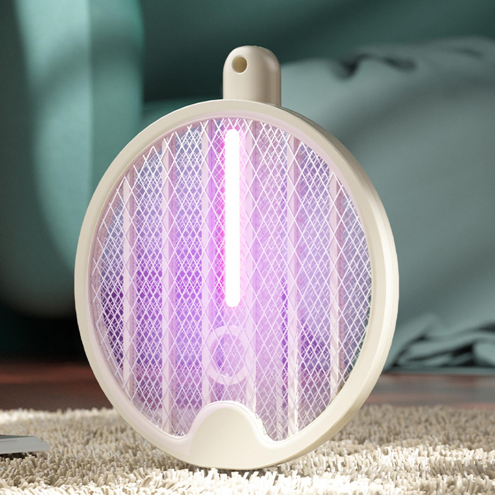 Rotating Bug Zapper Flying Bugs Trap Safe to Touch USB Rechargeable  Killer Racket for Office Patio Bedroom Kitchen Home