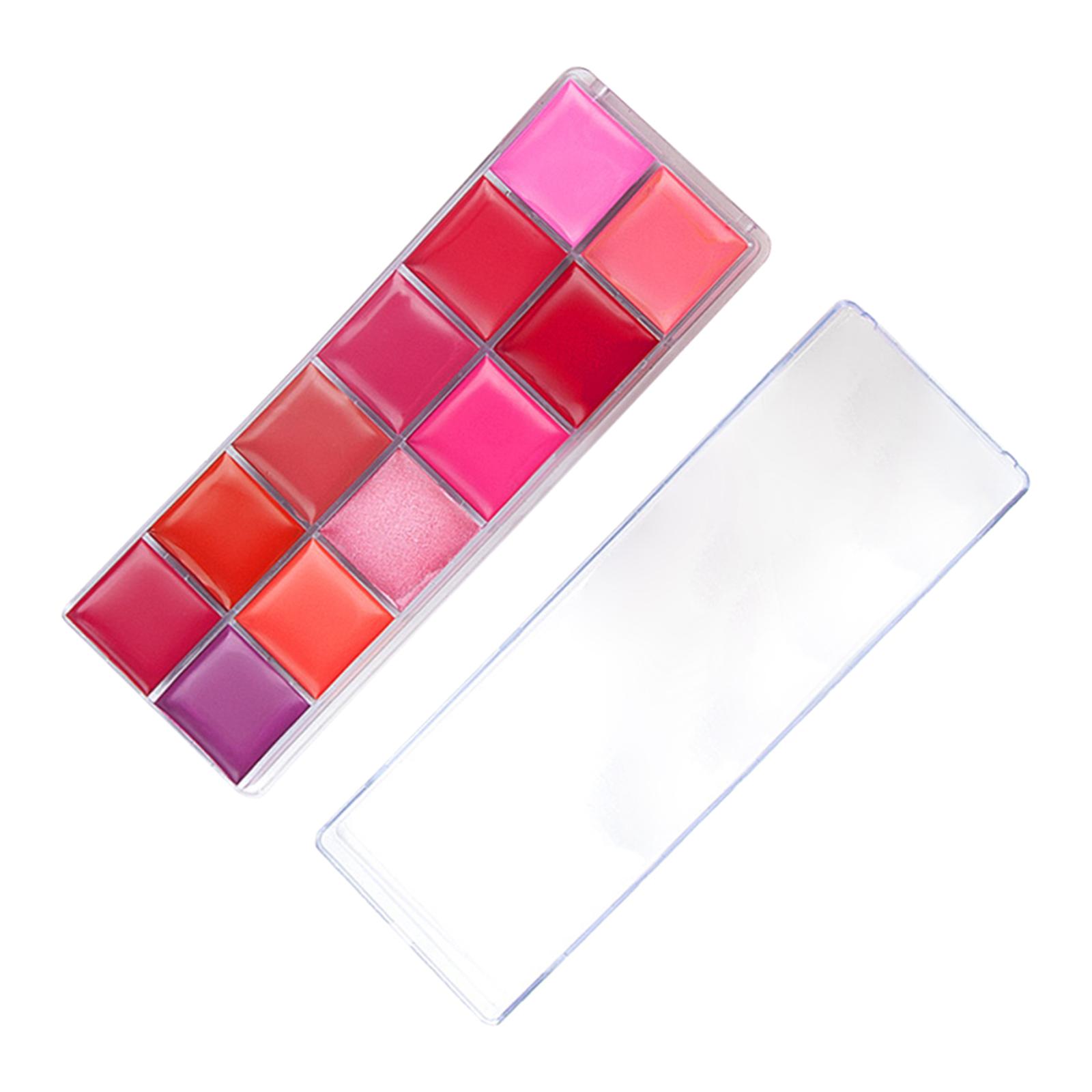 12 Colors Lipstick Palette Matte Shimmer Moisturizing Cosmetics Lip Gloss Palette Girls Contouring Palette Cream Lip Palette