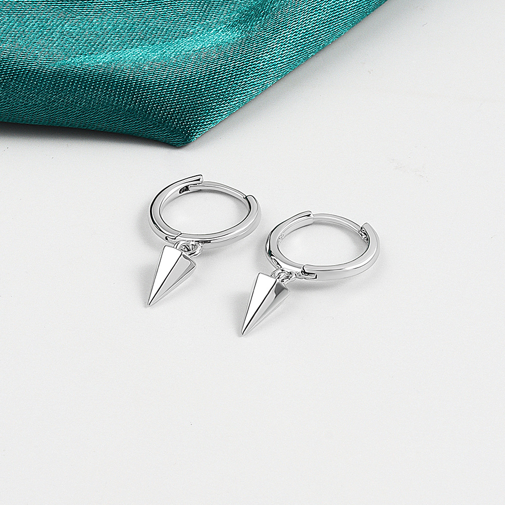 VOQ Silber Farbe Hängende Nieten Kegel Anhänger Ohrstecker für Mode Frauen Party Zubehör Schmuck – Detail 5