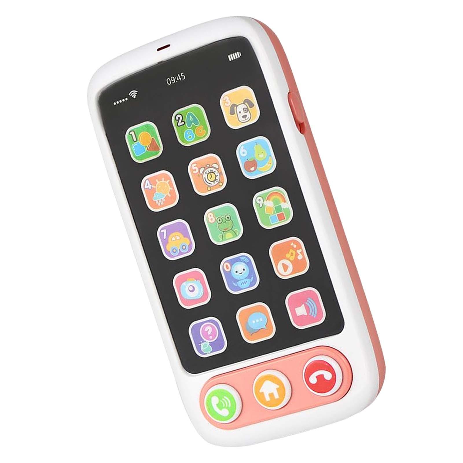 Portable Mini Phone Toys Early Learning Educational Toy with Lights and Music for Toddlers Girls Preschool Boy Birthday Gift