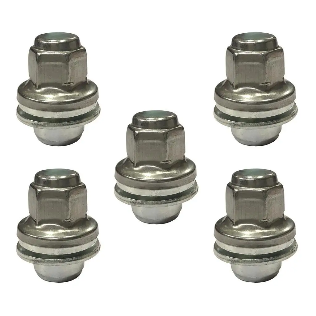 5 Pack Lug Nuts Seat Chrome, Wheel Lug Nuts Hex with Washer Compatible for