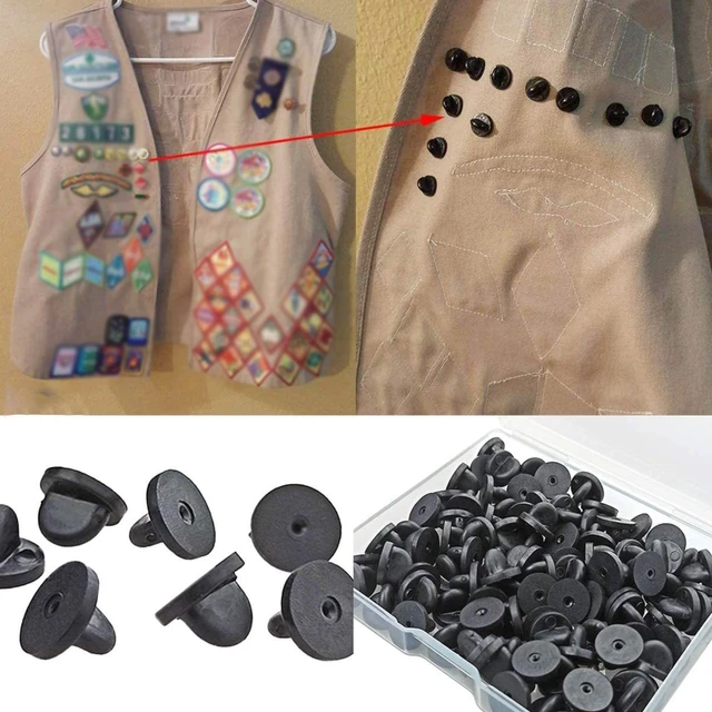 100 Set Pin Backings Tie Tacks Blank Pins with Pin Backs Butterfly Clutch  Backing Locking Clasp for Badge Craft