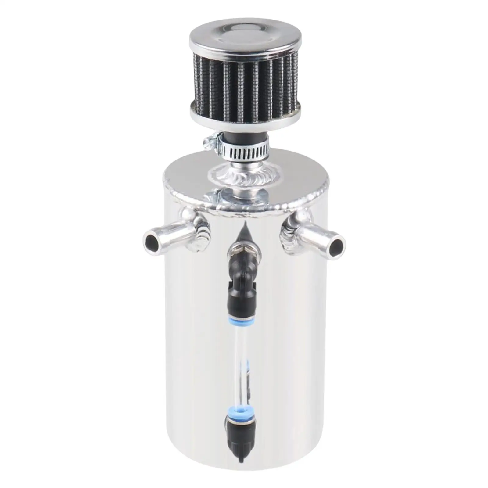 Car Oil Catch Can Tank 0.5L Engine Air Oil Separator Compact Silver with Breather Modified Automotive Reservoir Tank Oil Pot Kit