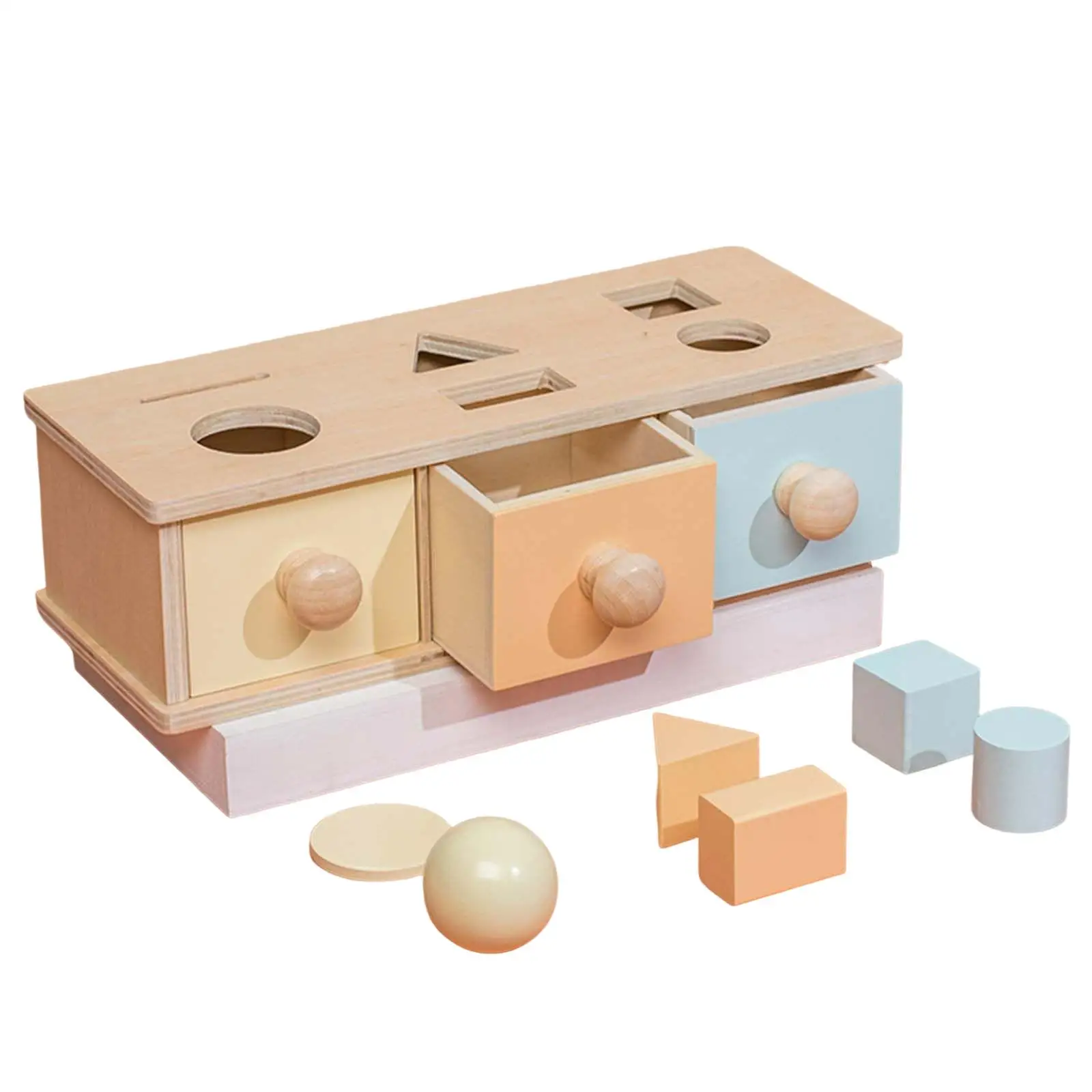 Montessori Coin Box Learning Materials with Drawer Toddler Materials for Infant