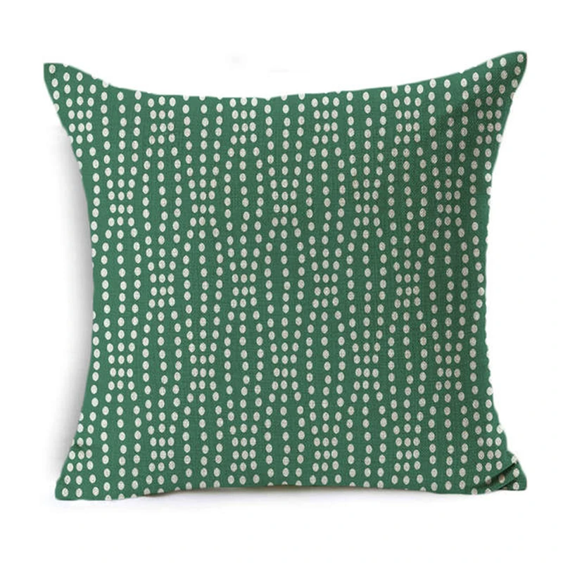 Tropical Green Plants Cushion Cover 45x45cm Abstract Face  Linen Pillow Cover Home Sofa Plaid Stripe Wave Geometric Pillow Case