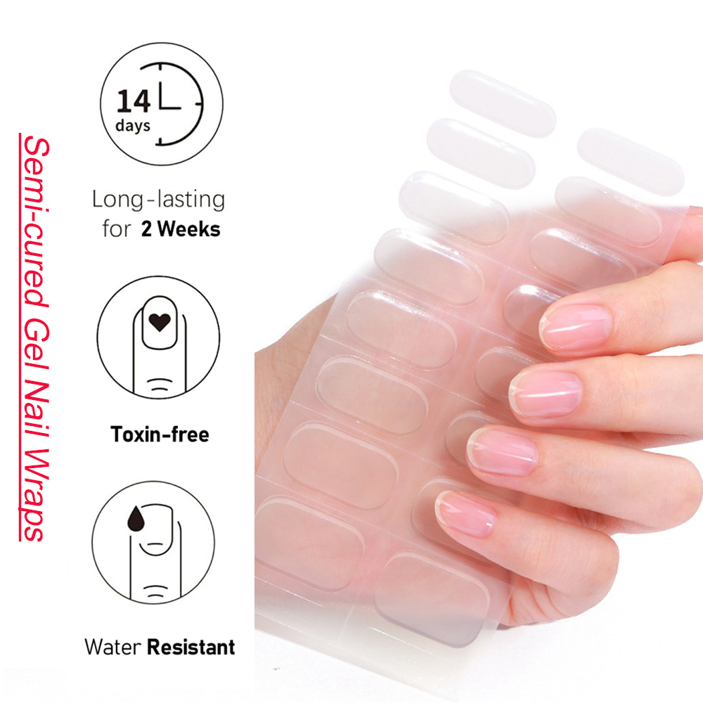 Best of Semi Cured Gel Nail Strips Set - Pure Strength Clear Gel Sticker Transparent Crystal Clear Gel For Sheer Polish UV Sticker Wraps Reviews & Tips