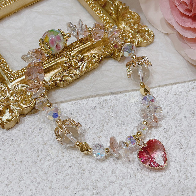 Palace Style Crystal Bracelet Heavy Industry Glass Flower