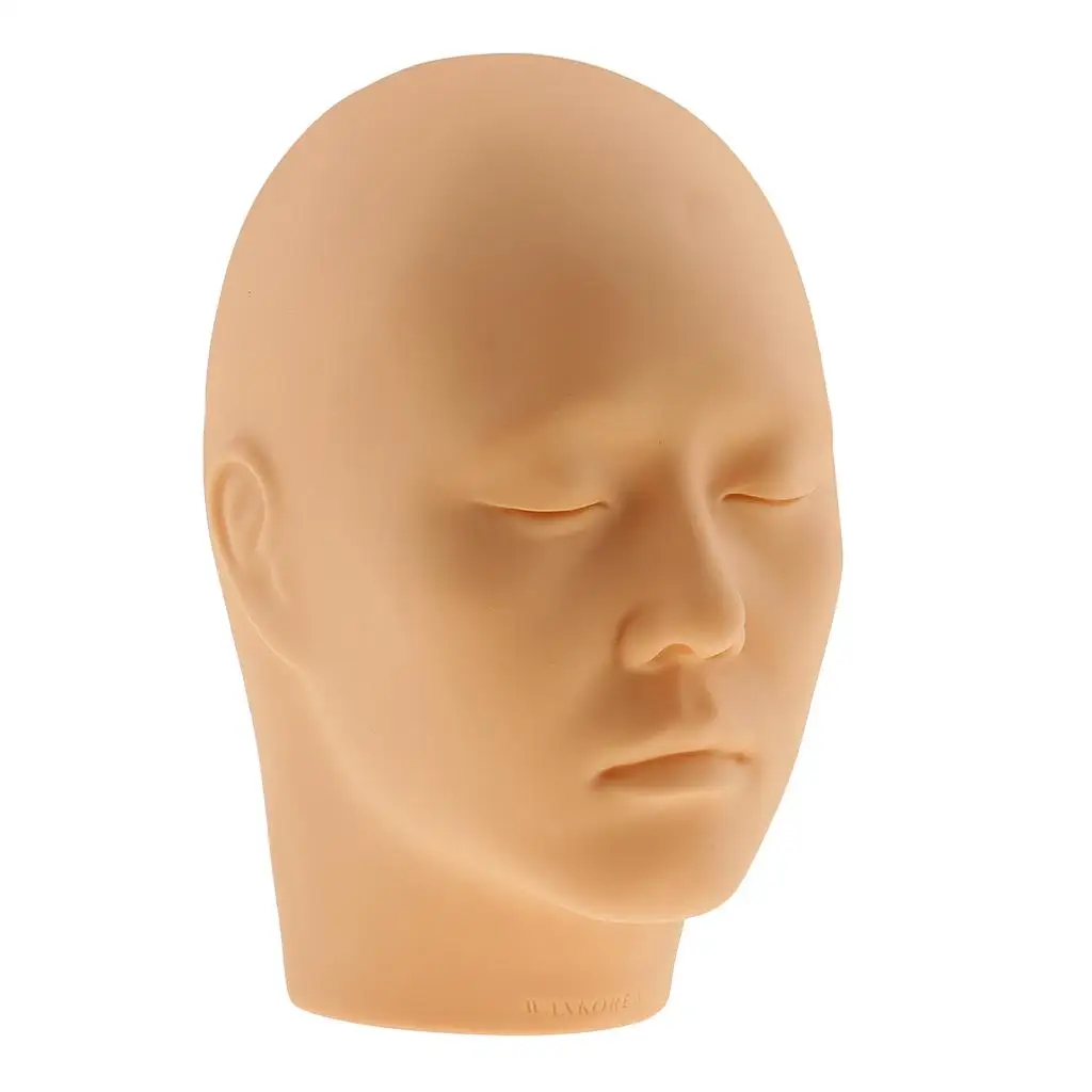 Professional Closed Eyes Soft Silicone Massage  Makeup Practice  Cosmetology Manikin  inches