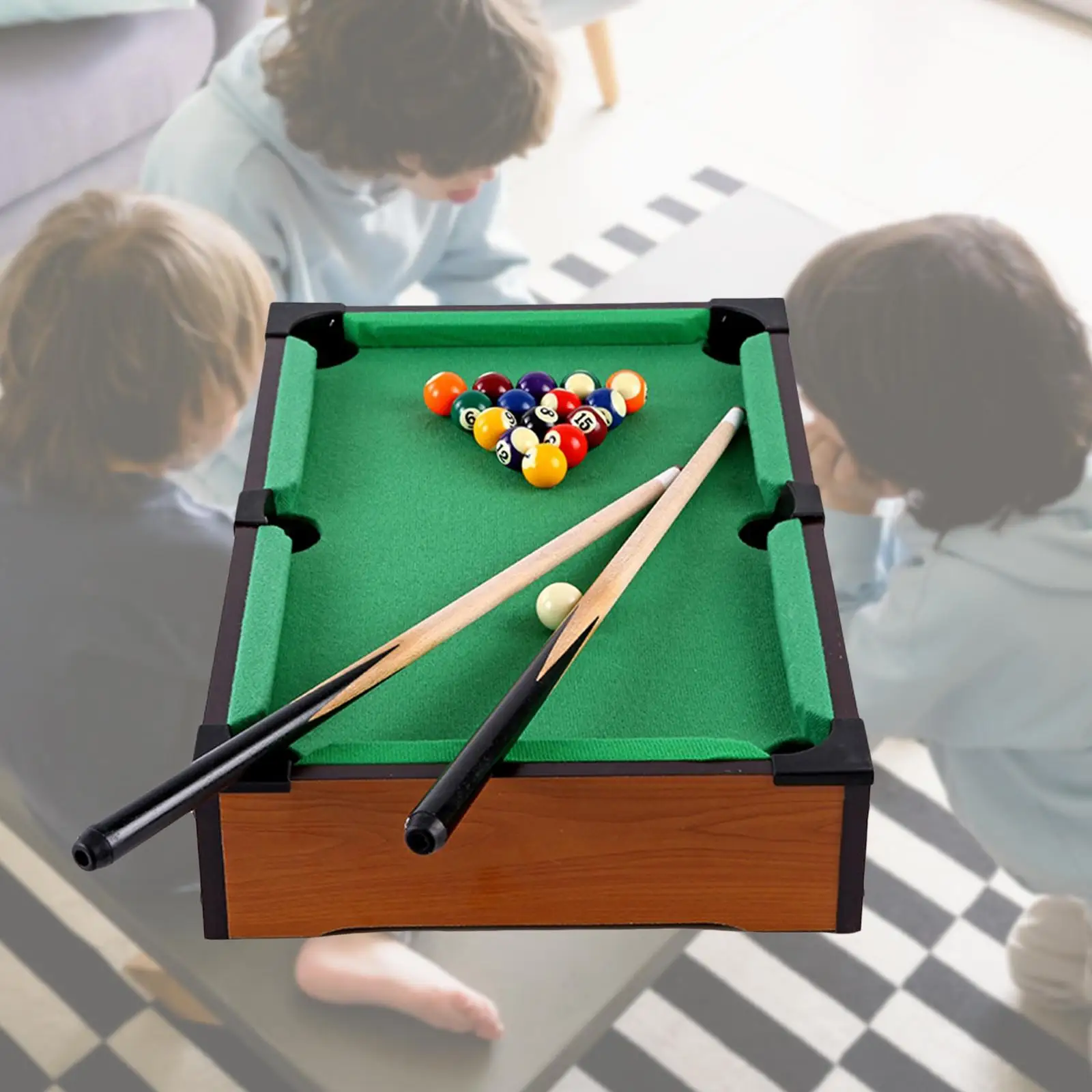 Mini Billiards Portable Mini Pool Table Game Mini Tabletop Pool Set Tabletop Billiards Game Travel Great Gift for Boys and Girls