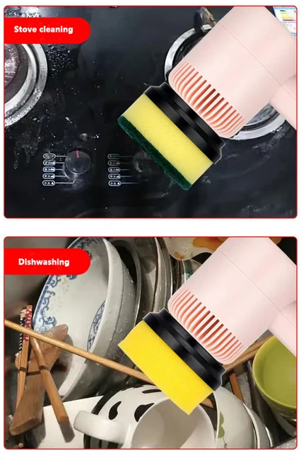 Dishwashing Brush Electric Cleaning Brush Automatic Wireless USB  Rechargeable Professional Kitchen Bathtub Tile Cleaning Brushes - AliExpress