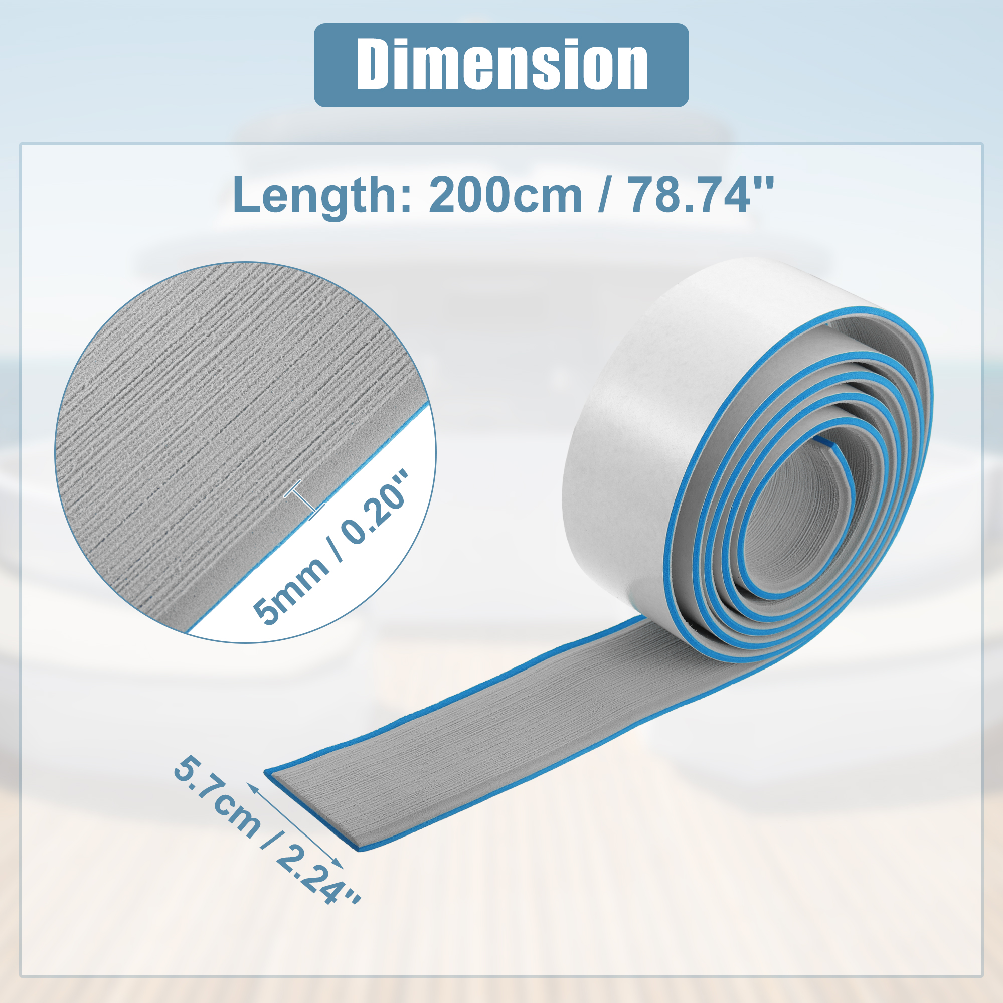 X autohaux eva faux teak decking blatt matte rutsch fest selbst klebend für boot yacht marine rv boden teppich 2400x57mm x mm – Detail 4