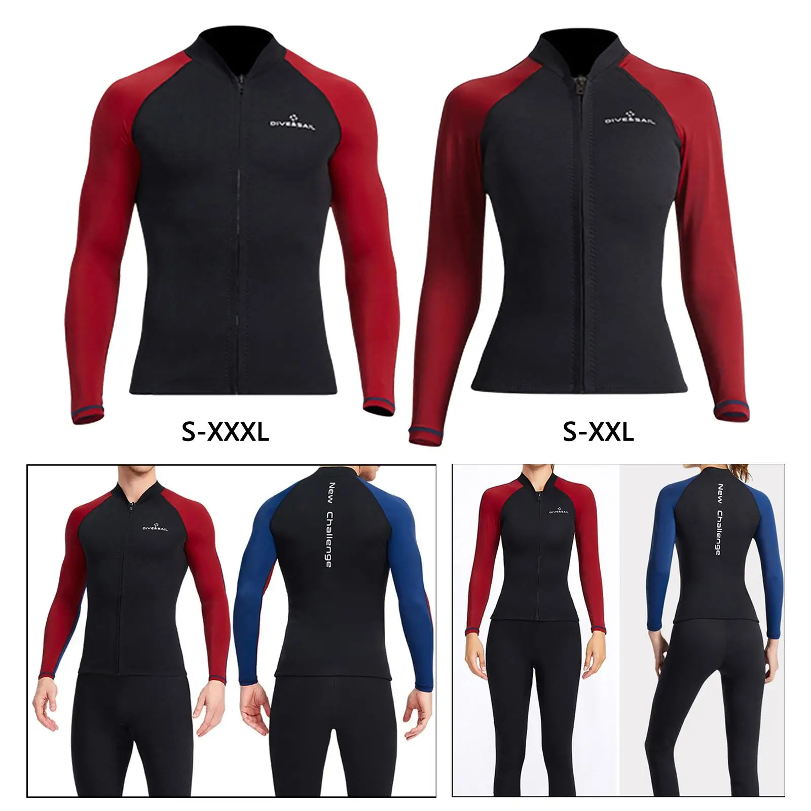 Full Length Wetsuit Mens 1.5mm Wetsuit Womens Men, Diving Suit Front Zip Wetsuit for Diving Snorkeling Surfing Swimming 