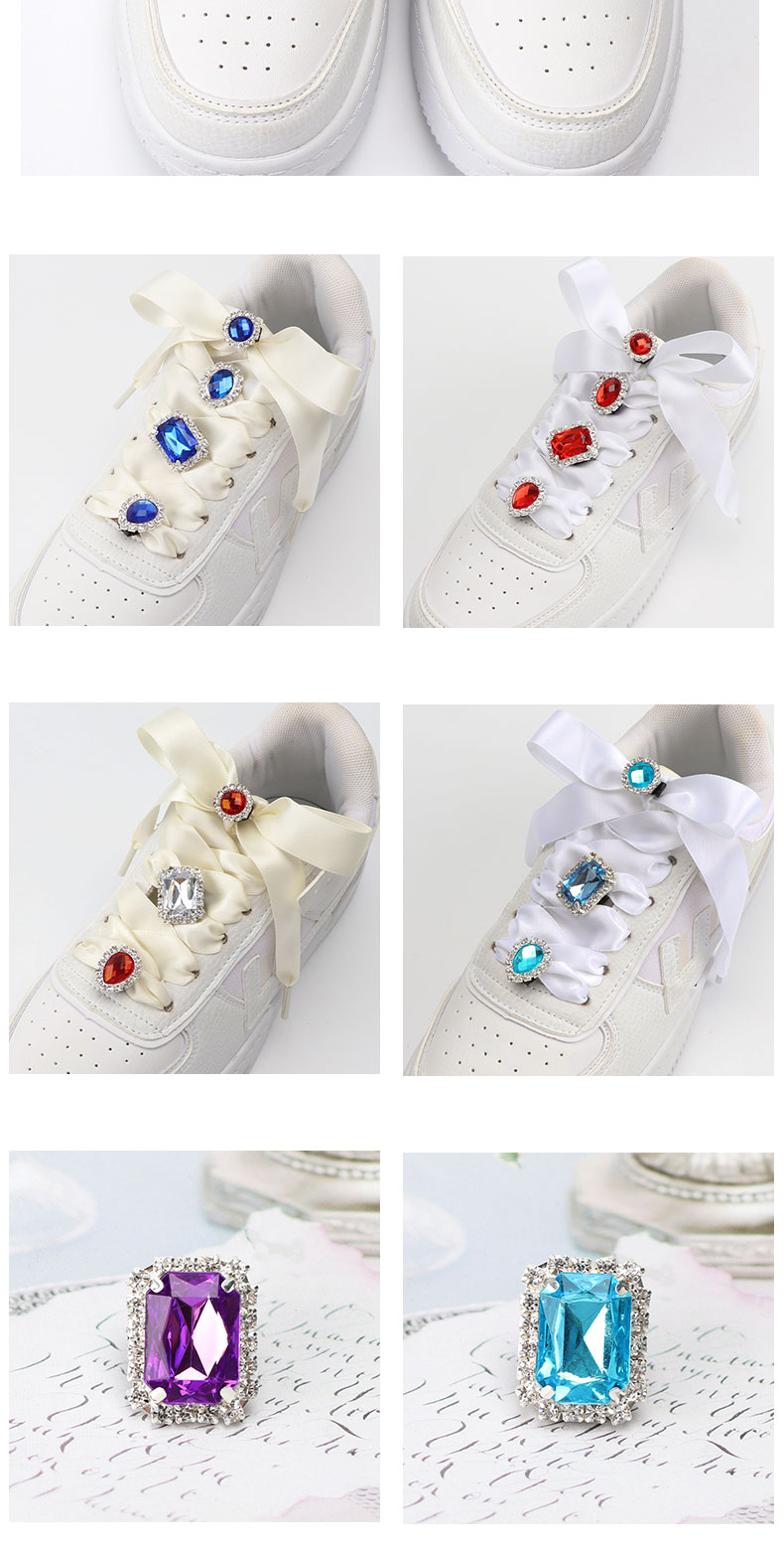 1PC Diamond Shoelaces Plastic Shoe Charms Design for Sneaker AF1 Decoration Luxurious Shiny Rhinestones Buckle Shoe Accessories