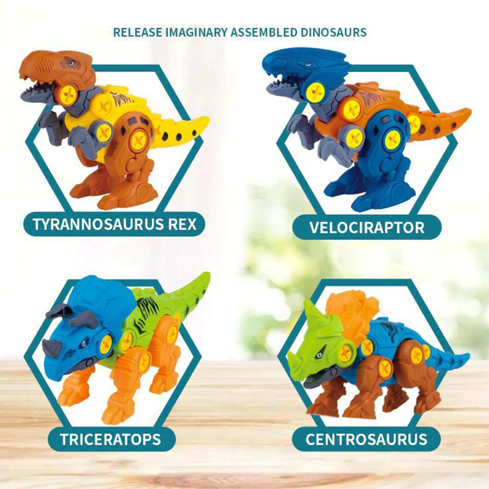 Dinosaur Building Blocks Figures Home Decor Ornaments for 4 5 6 Years Old