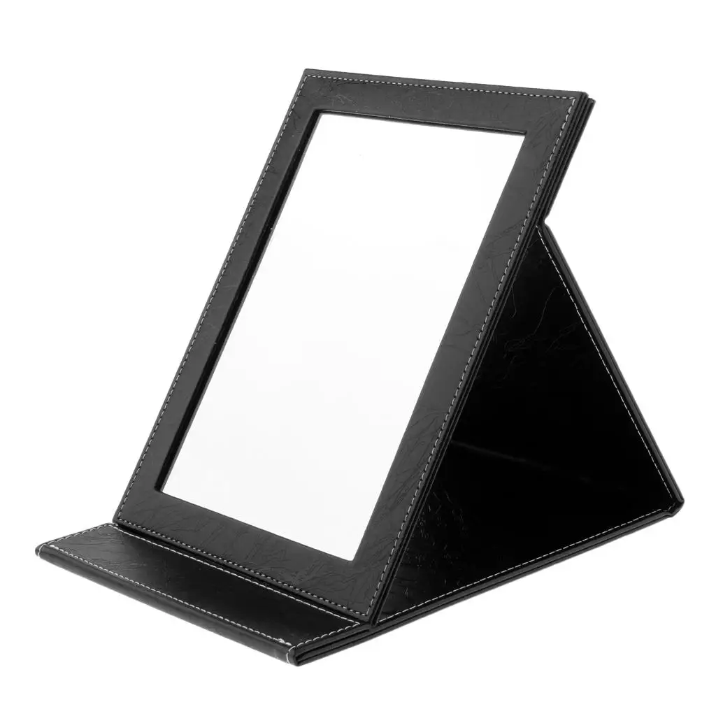 Foldable Portable Leather Makeup Mirror Stand Desktop/Salon Use
