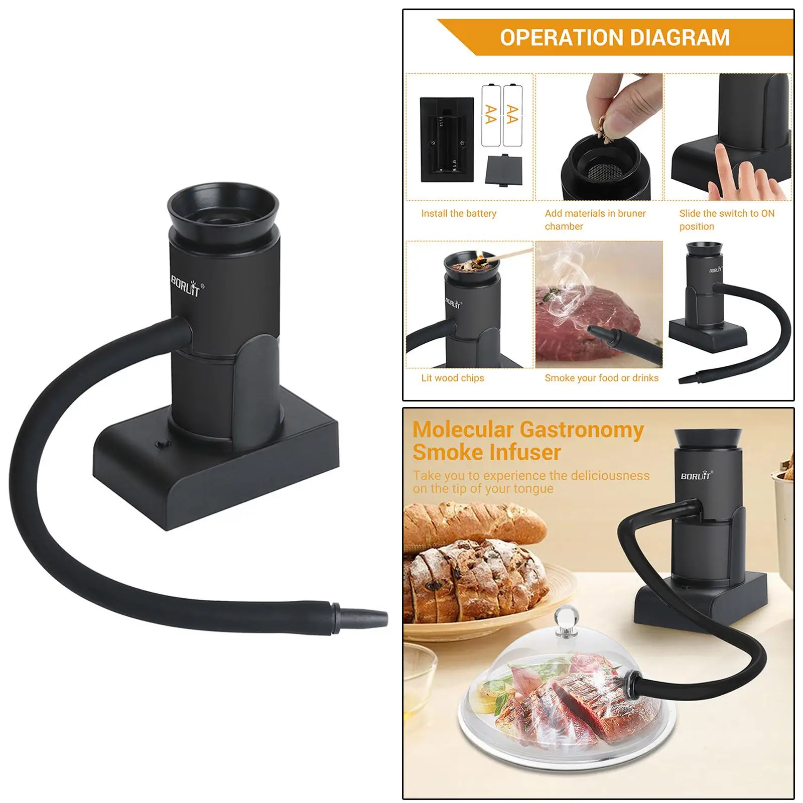 Portable Food Smoker Handheld Smoking Smoke Infuser for Cocktail Food Drinks