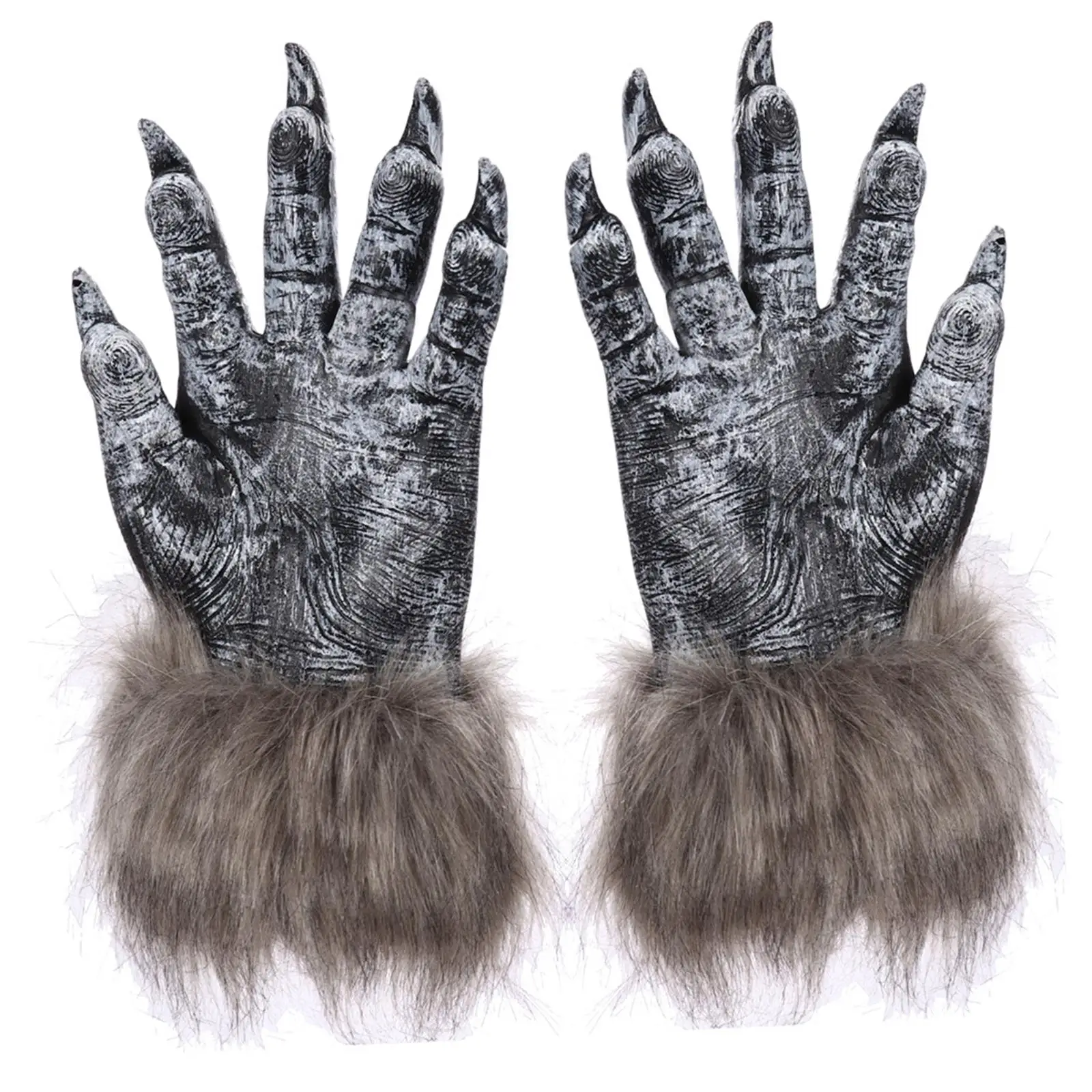 Pair Halloween Wolf Gloves Werewolf Costume Mittens Gift Claw Gloves Paws Gloves for Carnival Props Dress up Role Play Unisex