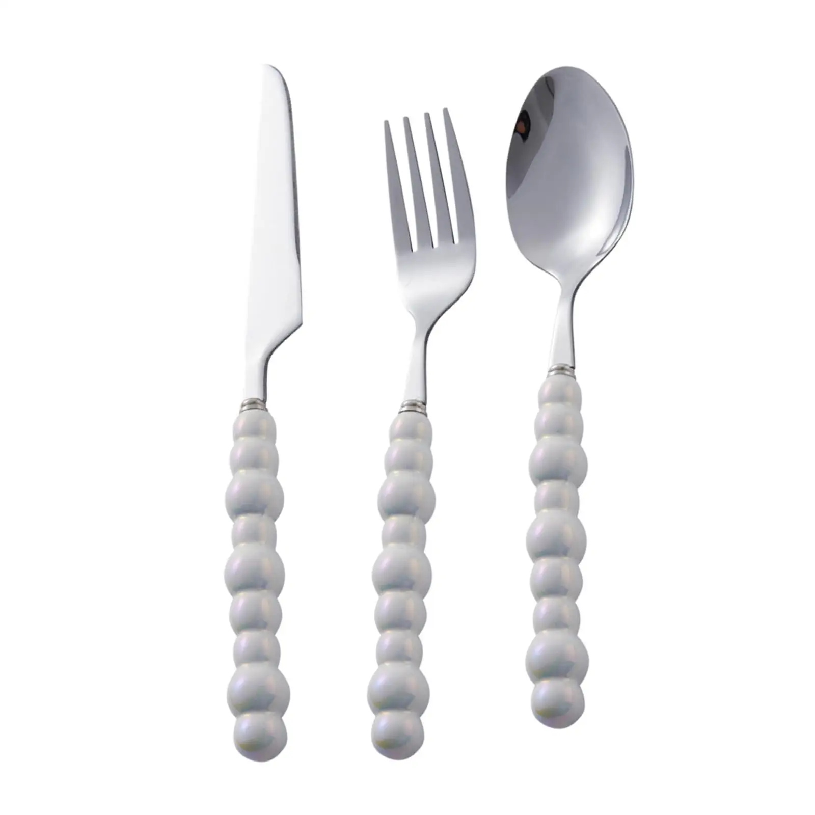 3 Pieces Silverware Set Luxury Kitchen Utensils Service Stainless Steel Flatware Cutlery Set for Holiday Home Restaurant Hotel