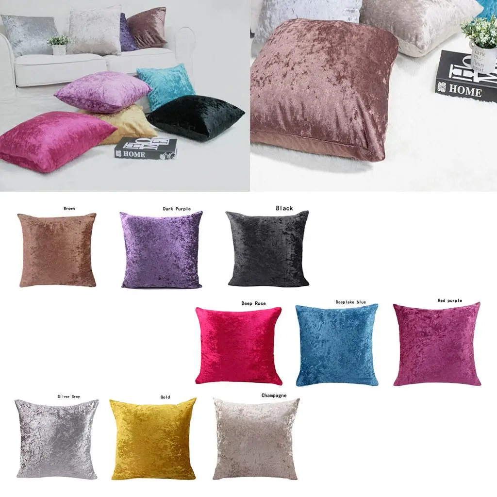 Short Plush Pillowcase Throw Waist Pillow Cover  Decoration, Solid Colors Choices