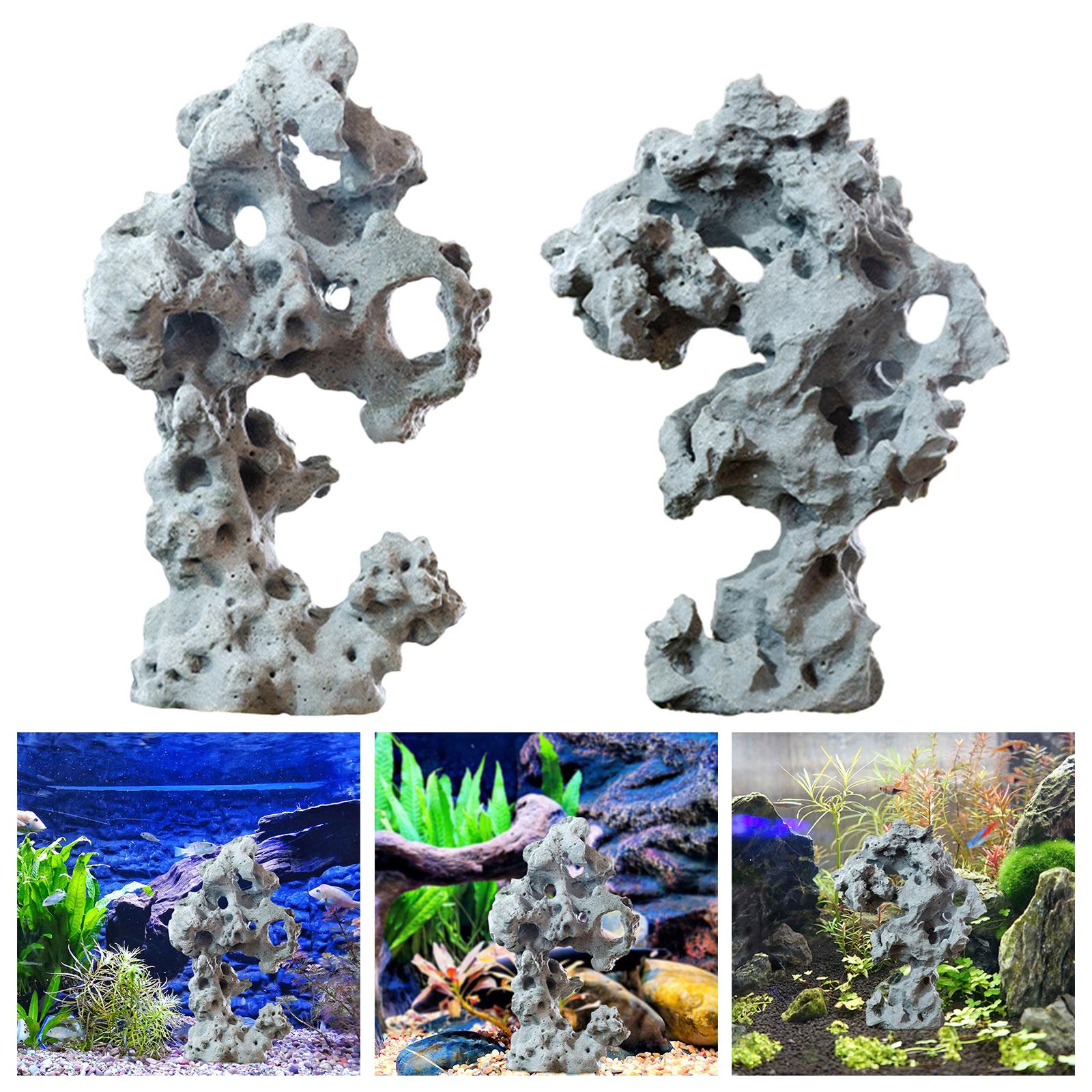 Fish Tank Rock Aquarium Landscape Artificial Rockery Resin Decor Layout Durable Landscaping` Fish Hiding Cave Fish Tank Decor