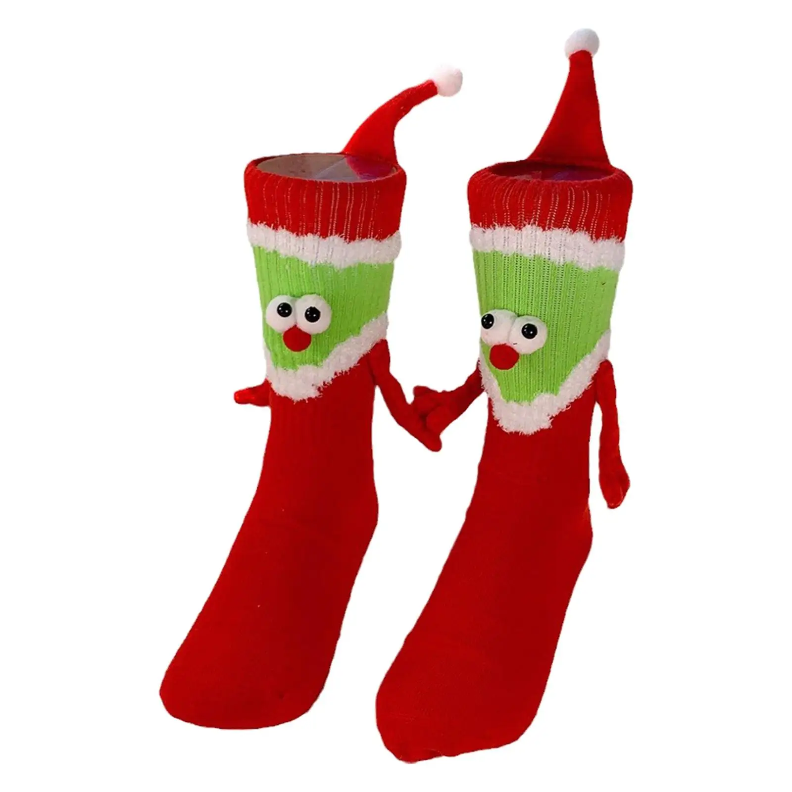 Christmas Hand in Hand Couple Socks Ladies for Running Festivals Holidays