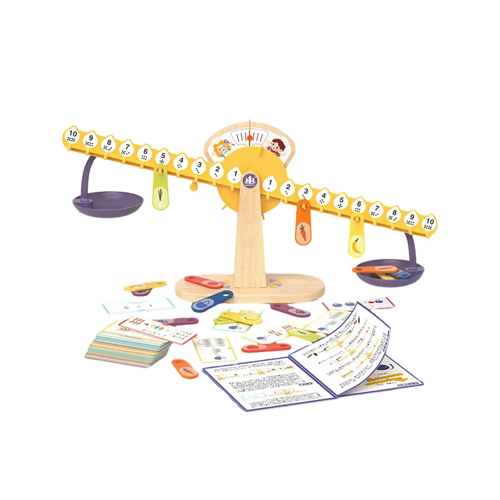 Kids Balance Scale Educational Board Game Fine Motor Skill Montessori Toy Mathematics Manipulative for Kids Ages 3 4 5 6