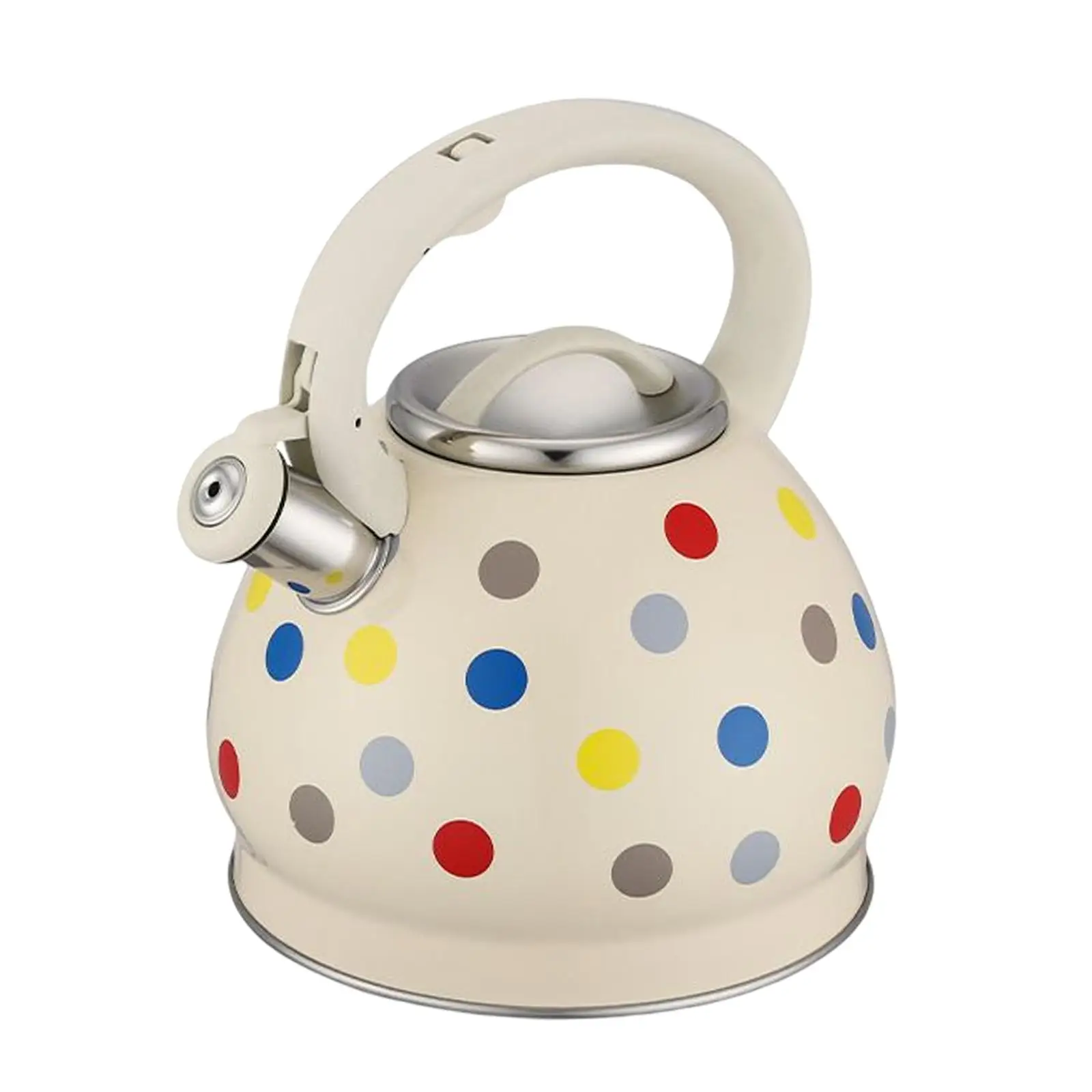 Colorful Dots 3.5 Liters Tea Kettle Whistling Anti Scalding Handle Apply to Various Stovetops Thickened Bottom Fast Boiling