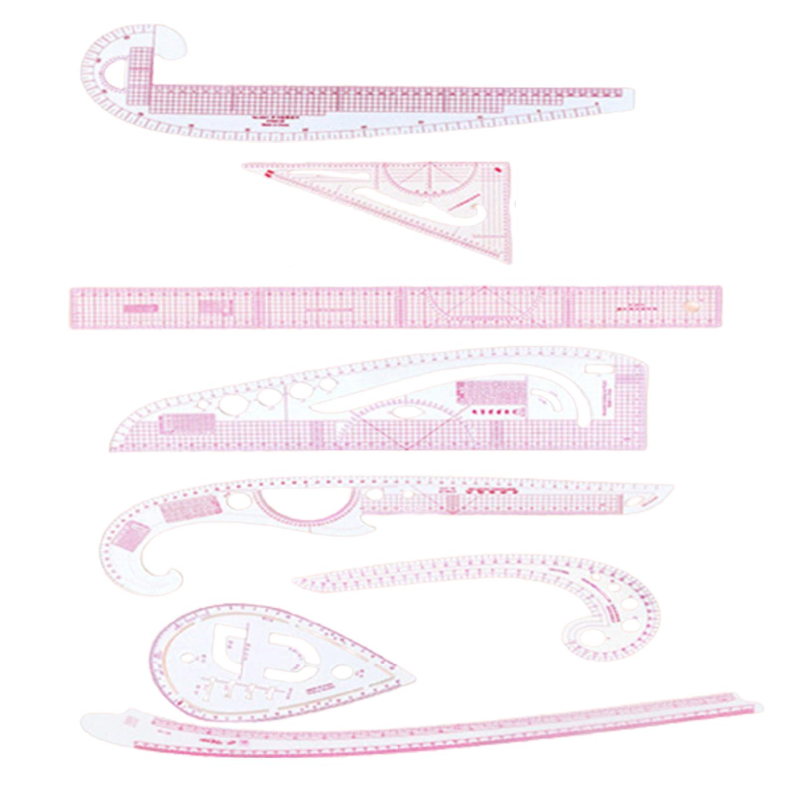 French Curve Ruler Set Tailor Pattern Making Clothes Drawing Template Fashion Design Measure Ruler for Tailors Designers