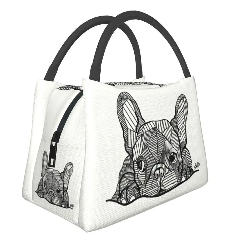 French Bulldog Puppy Facial Lunch Bags para