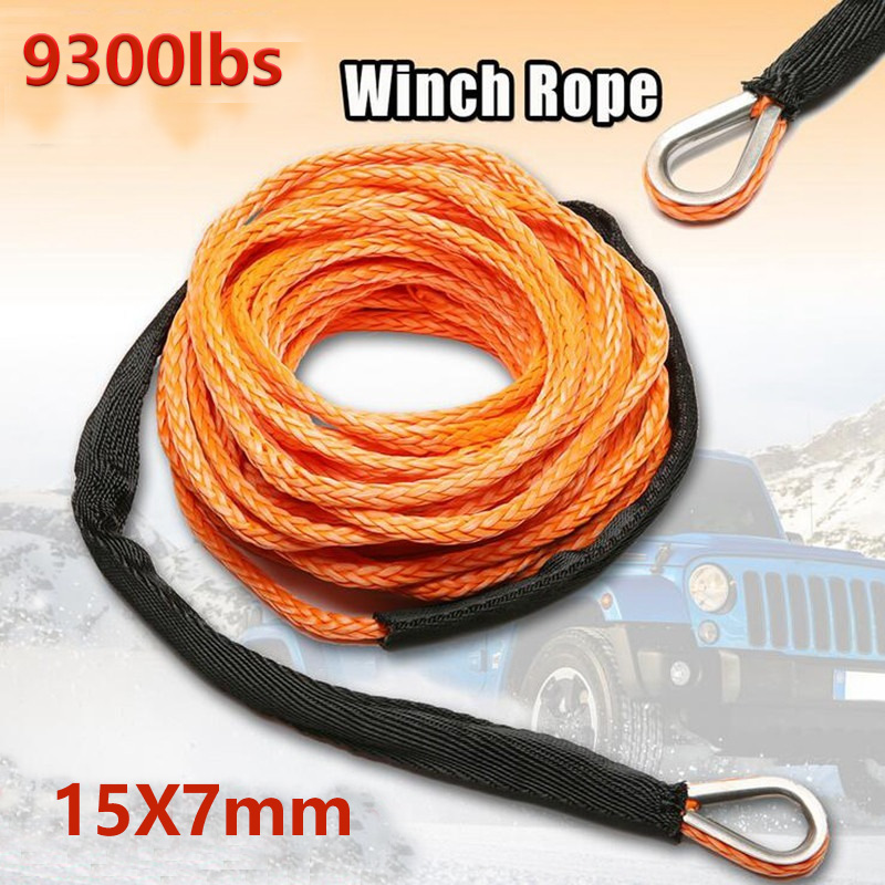 Synthetisches Windens eil kabel mit 12 Strängen für LKW-Boote atv utv: 9300lbs Schleppseile 7 mmx15m – Detail 4