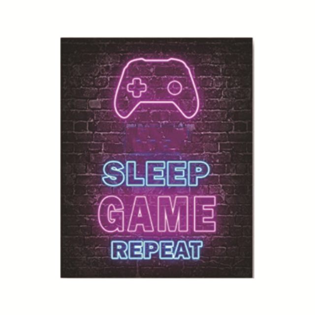 Orders Cool Fun Bright Eat Sleep Game Controller LED Light Game Room Wall Decoration