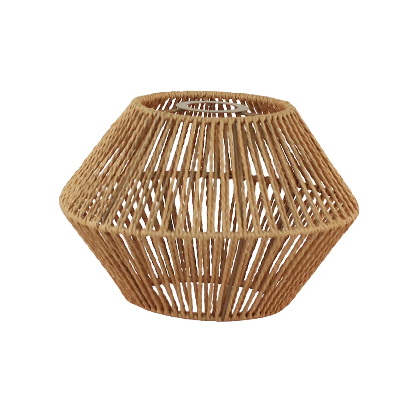 Rope Woven Hanging Lampshade Light Shade Handmade Sturdy Retro Chandelier Cover Lamp Shade Light Fixture for Kitchen Bedroom