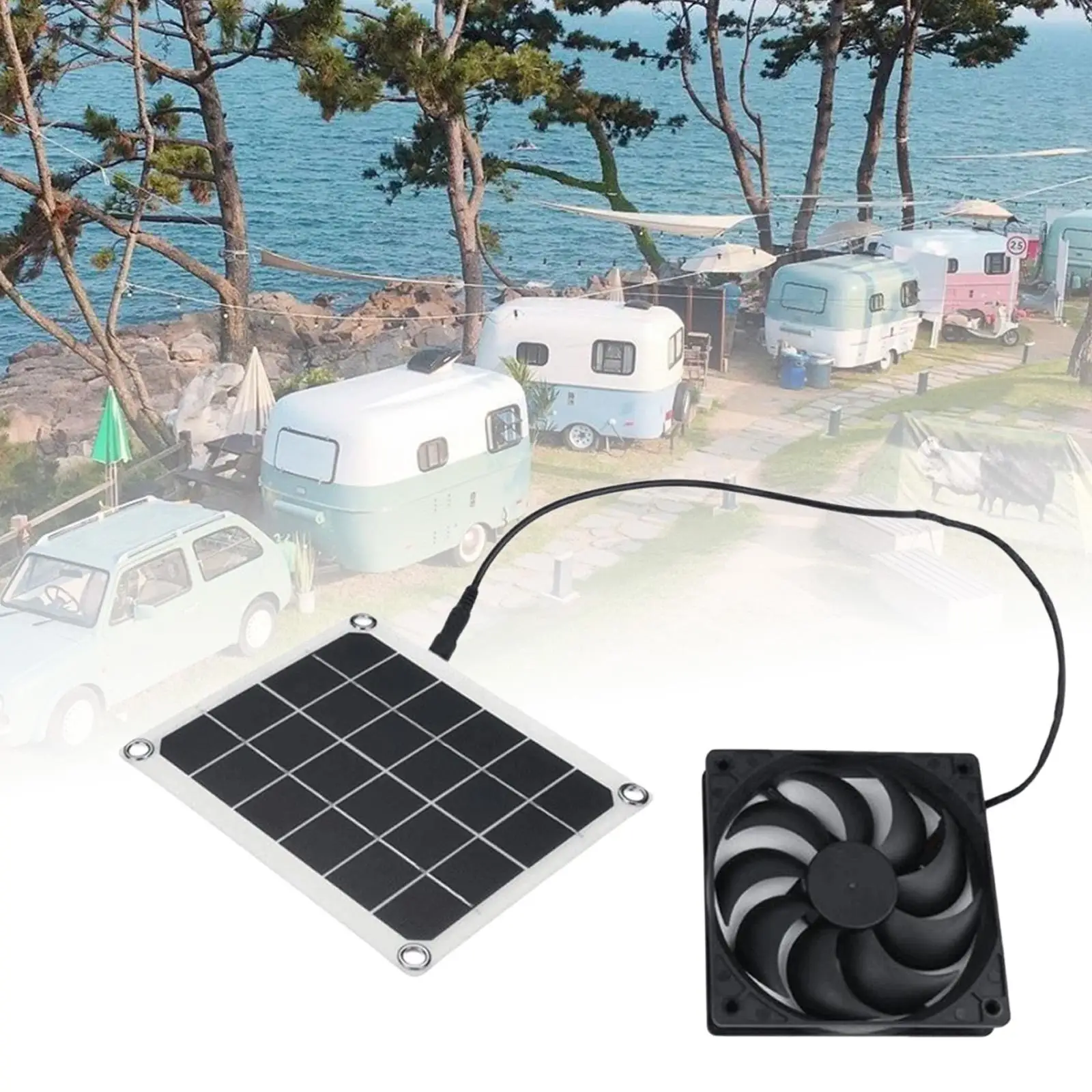 2x10W Solar Panel Powered Fan Mini Ventilator For Greenhouse Pet Chicken House