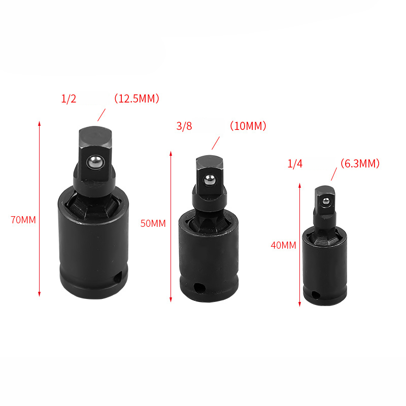 360-Grad-Drehgelenk, Luftschlag, Wackel-Steckschlüssel-Adapter, Handwerkzeug, 1/2 3/8 1/4 Gimbal-Kugel-Schlagschrauber-Adapter – Detail 8