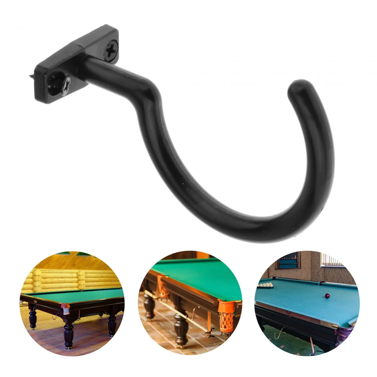 Snooker Billiard Cue Hook with 2 Screws Metal Snooker Pool Cue Racks for Indoor Games Snooker Table Pool Table Accessories