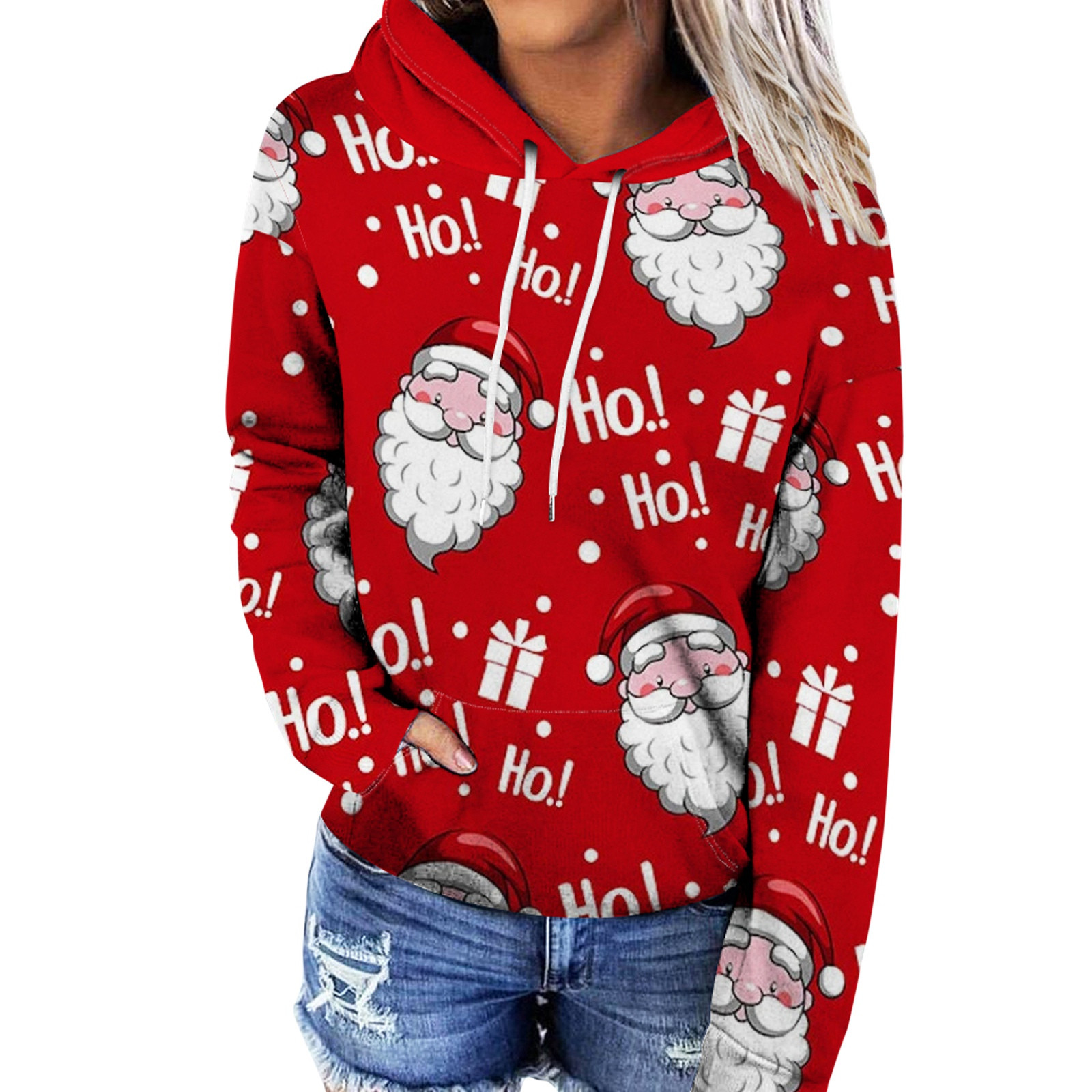 Homens e Mulheres Oversized Christmas Tree Hoodie,