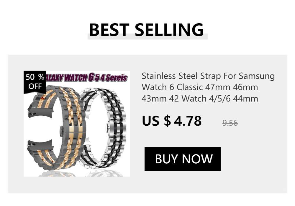 Stainless Steel Strap For Samsung Watch 6 Classic 47mm 46mm 43mm 42 Watch 4/5/6 44mm 40mm Metal band for Galaxy Watch 5 Pro 45mm
