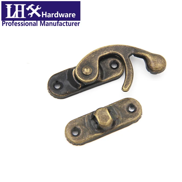 Antique Bronze Decorative Jewelry Chest Box Hasp Latch Hook Hardware  101*85mm